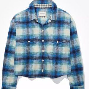 Cropped Flannel Shirt